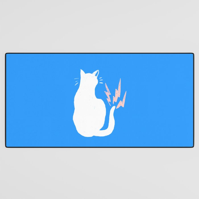 Cat Power! (Sky Blue & Pink) Desk Mat Gallery Image 3