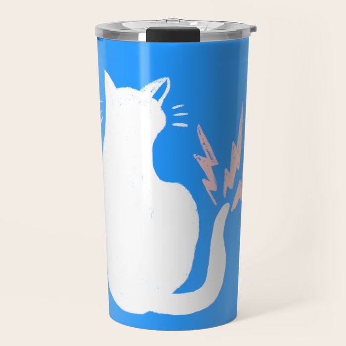 Cat Power! (Sky Blue & Pink) Travel Mug Gallery Image 1