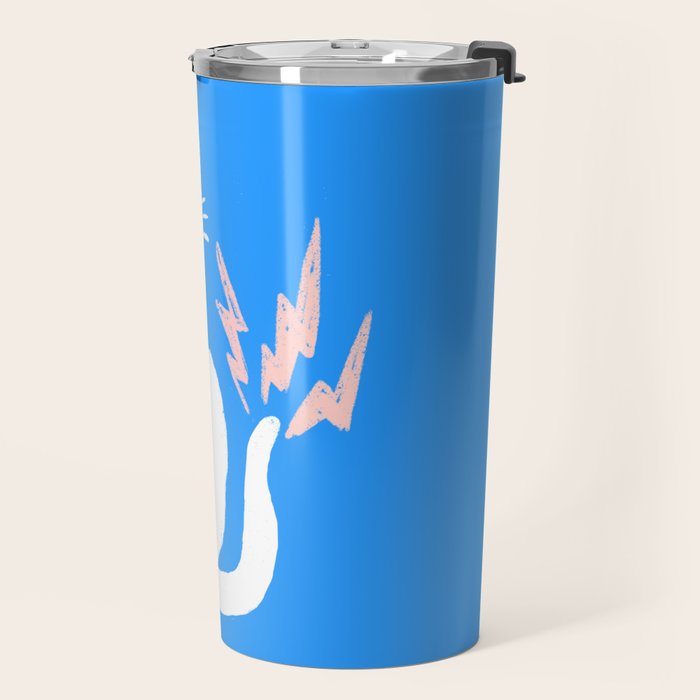 Cat Power! (Sky Blue & Pink) Travel Mug Gallery Image 2