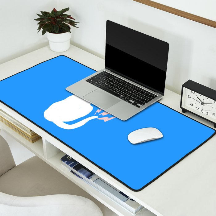 Cat Power! (Sky Blue & Pink) Desk Mat Gallery Image 2