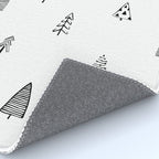 Black and white pine tree doodle art pattern Rug Gallery Image 4
