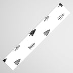 Black and white pine tree doodle art pattern Table Runner Gallery Image 3