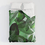 Banana palm leaf tropical jungle green Duvet Cover Gallery Image 6