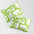 Mid Century Modern Abstract Piquet Multi Pattern in Lime Green and White Pillow Sham Gallery Image 3