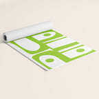 Mid Century Modern Abstract Piquet Multi Pattern in Lime Green and White Yoga Mat Gallery Image 2