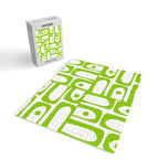 Mid Century Modern Abstract Piquet Multi Pattern in Lime Green and White Jigsaw Puzzle Gallery Image 2