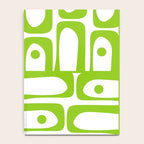 Mid Century Modern Abstract Piquet Multi Pattern in Lime Green and White Notebook Gallery Image 4