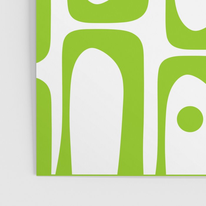 Mid Century Modern Abstract Piquet Multi Pattern in Lime Green and White Poster Gallery Image 3