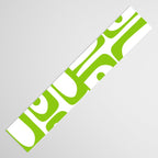 Mid Century Modern Abstract Piquet Multi Pattern in Lime Green and White Table Runner Gallery Image 3