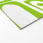 Mid Century Modern Abstract Piquet Multi Pattern in Lime Green and White Welcome Mat Gallery Image 2