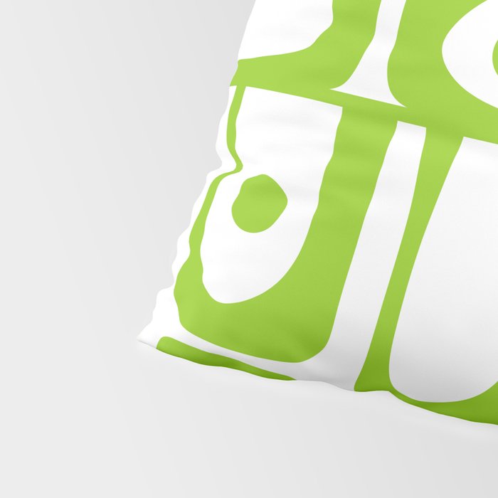 Mid Century Modern Abstract Piquet Multi Pattern in Lime Green and White Pillow Sham Gallery Image 4