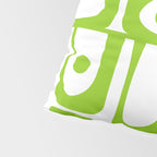 Mid Century Modern Abstract Piquet Multi Pattern in Lime Green and White Pillow Sham Gallery Image 4