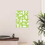 Mid Century Modern Abstract Piquet Multi Pattern in Lime Green and White Poster Gallery Image 2