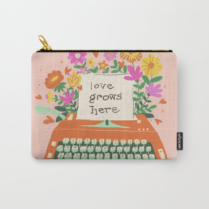 Floral typewriter Carry All Pouch Gallery Image 1