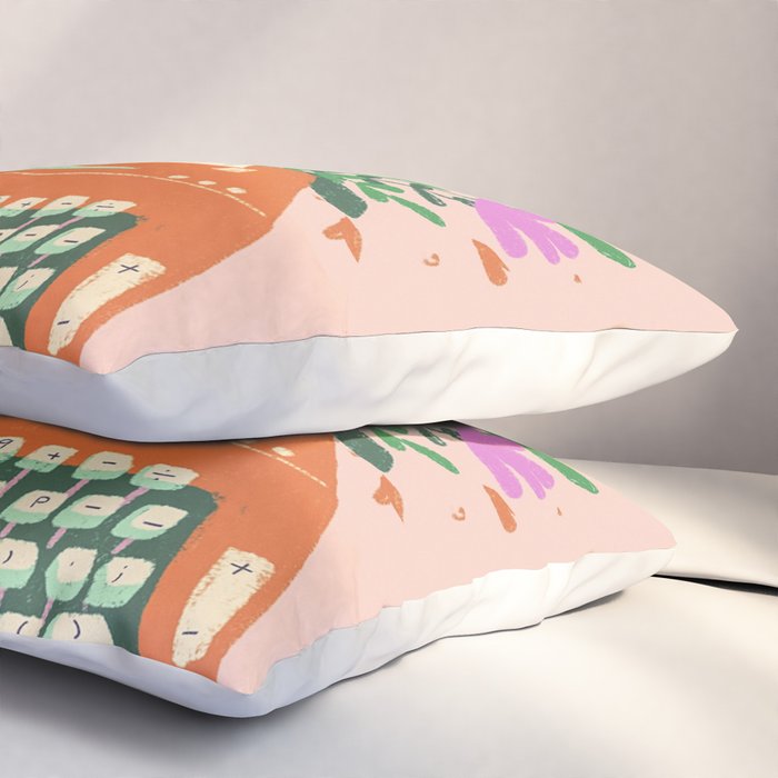 Floral typewriter Pillow Sham Gallery Image 3