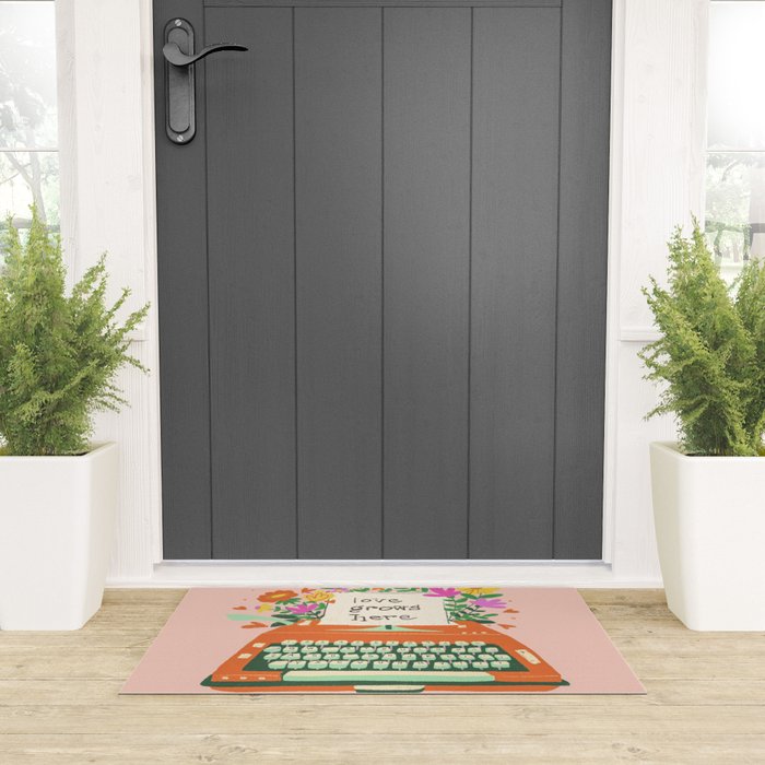 Floral typewriter Welcome Mat Gallery Image 3
