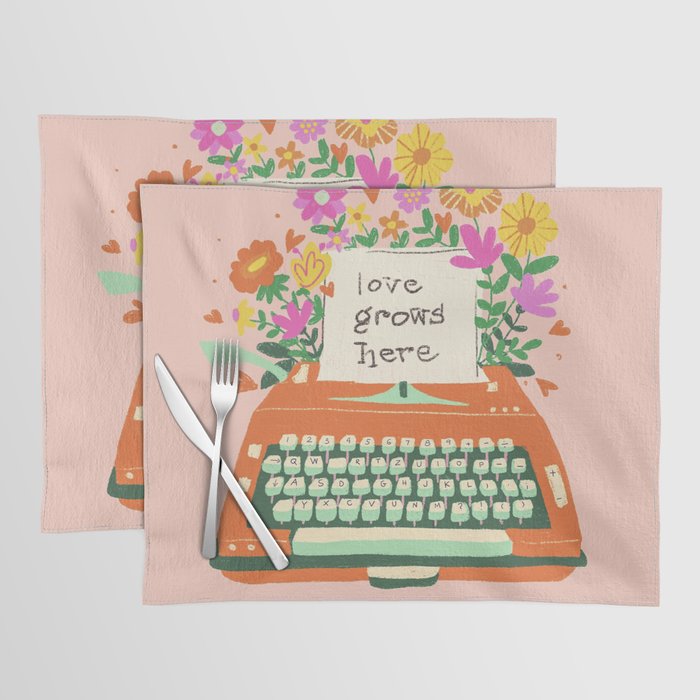 Floral typewriter Placemat Gallery Image 1