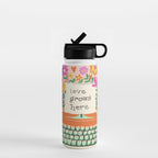 Floral typewriter Water Bottle Gallery Image 1