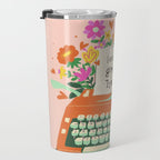 Floral typewriter Travel Mug Gallery Image 3