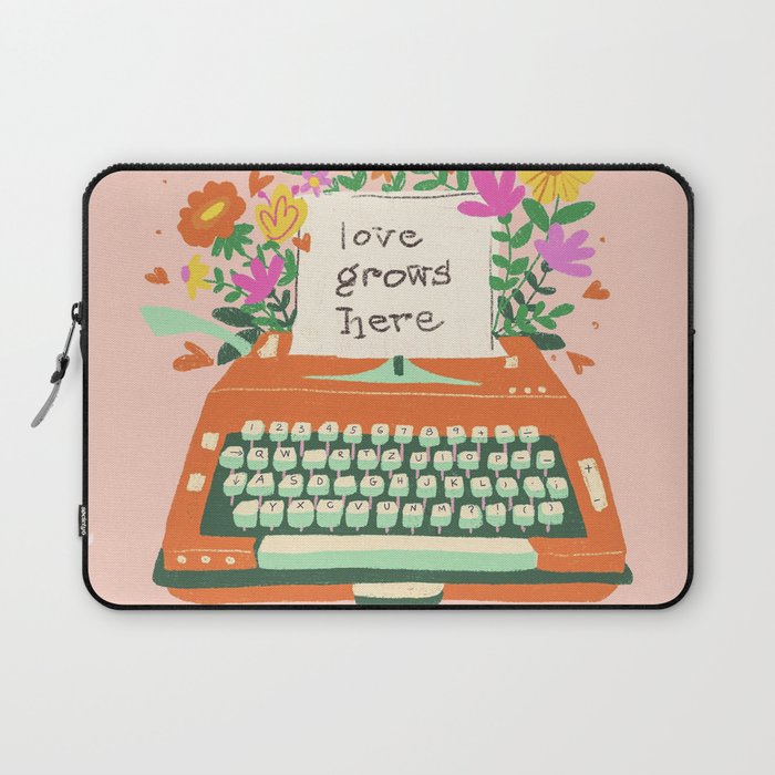 Floral typewriter Laptop Sleeve Gallery Image 1