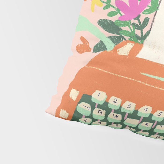 Floral typewriter Pillow Sham Gallery Image 4