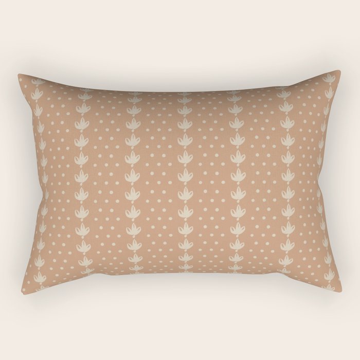 Boho Botanical Dots - Terracotta Rectangular Pillow