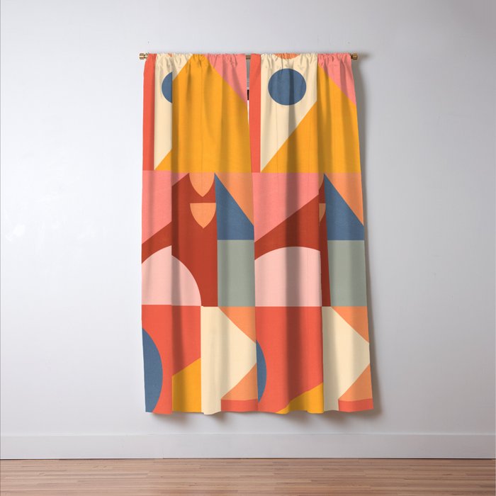 Abstract Geometric Shapes 32 Window Curtain Gallery Image 3