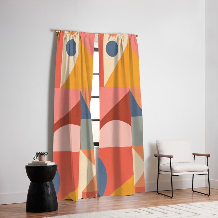 Abstract Geometric Shapes 32 Window Curtain Gallery Image 2