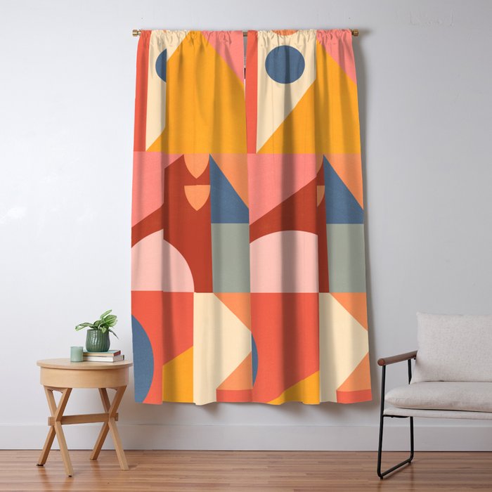 Abstract Geometric Shapes 32 Window Curtain Gallery Image 5