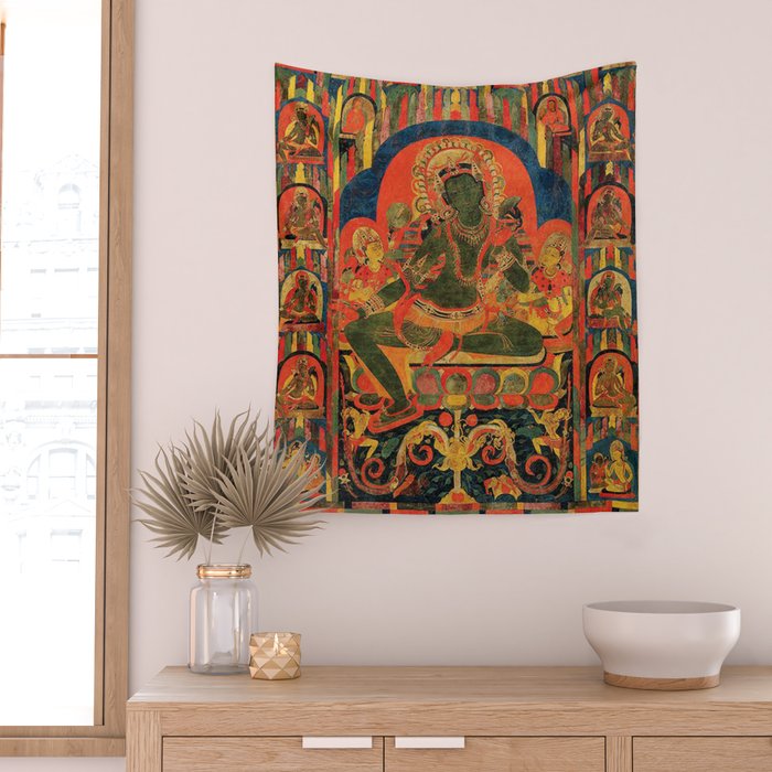 Hindu Krishna Tapestry Wall Tapestry Gallery Image 2