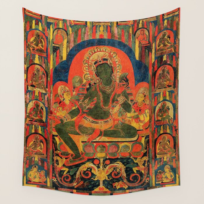 Hindu Krishna Tapestry Wall Tapestry Gallery Image 4