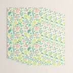 Classic Chinese-Inspired Pastel Floral Pattern Wrapping Paper Gallery Image 3