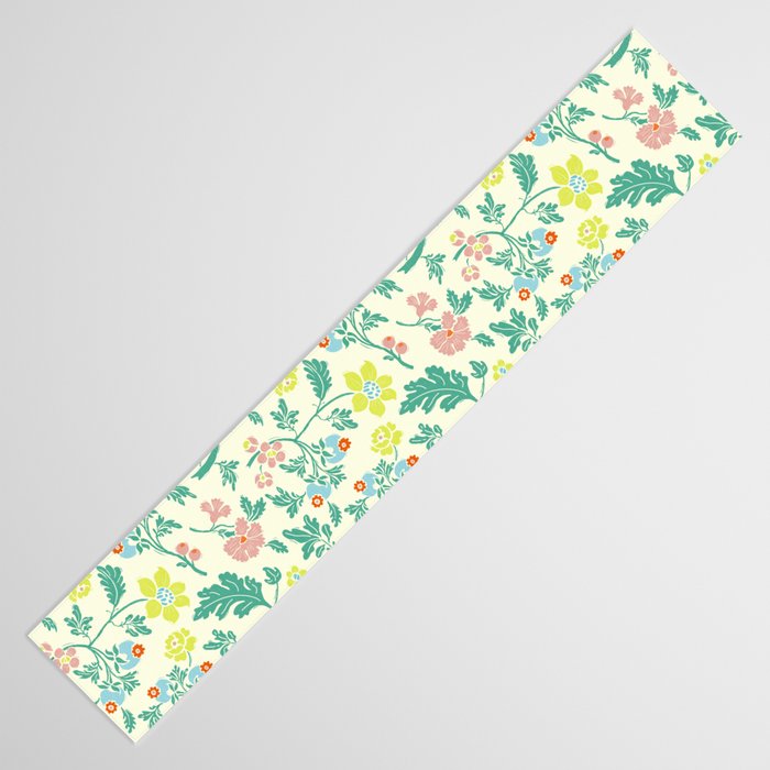 Classic Chinese-Inspired Pastel Floral Pattern Table Runner Gallery Image 3