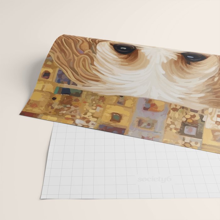 Klimt Dog with Colorful Geometric Background  Wrapping Paper Gallery Image 2
