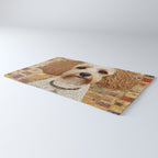 Klimt Dog with Colorful Geometric Background  Rug Gallery Image 3