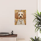 Klimt Dog with Colorful Geometric Background  Poster Gallery Image 2