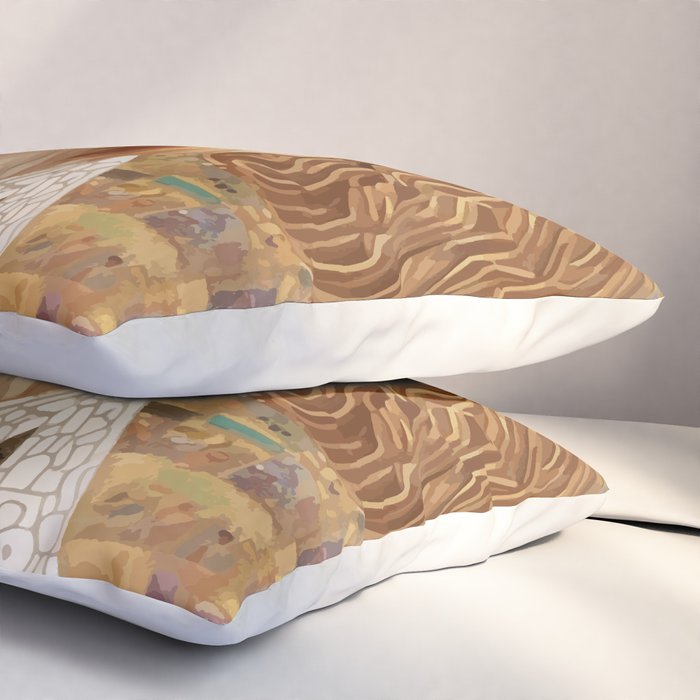 Klimt Dog with Colorful Geometric Background  Pillow Sham Gallery Image 3