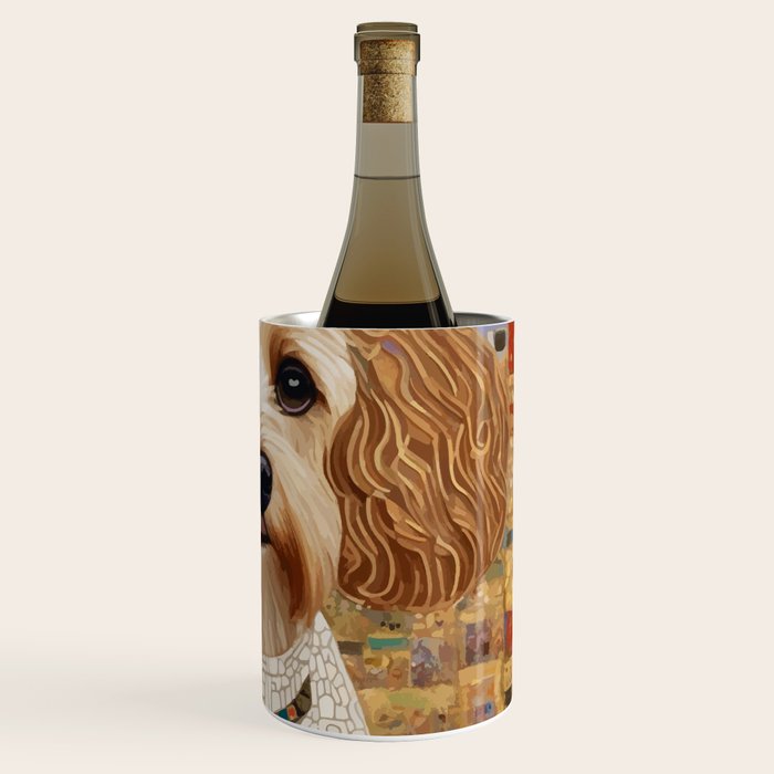 Klimt Dog with Colorful Geometric Background  Wine Chiller Gallery Image 3