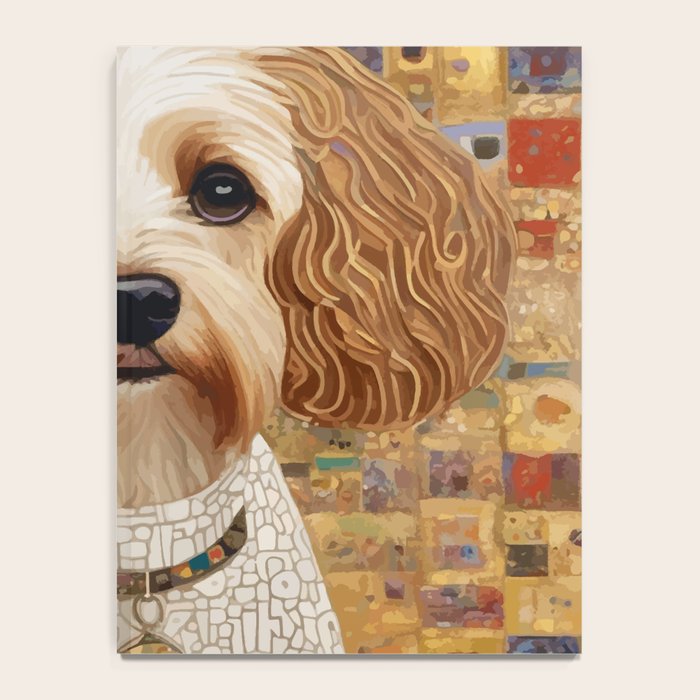 Klimt Dog with Colorful Geometric Background  Notebook Gallery Image 4