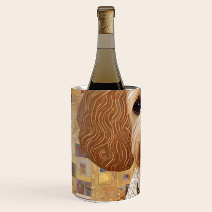 Klimt Dog with Colorful Geometric Background  Wine Chiller Gallery Image 2