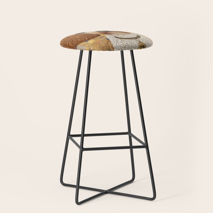 Klimt Dog with Colorful Geometric Background  Stool Gallery Image 1