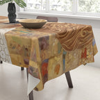 Klimt Dog with Colorful Geometric Background  Tablecloth Gallery Image 3
