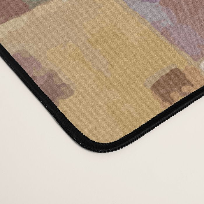 Klimt Dog with Colorful Geometric Background  Desk Mat Gallery Image 4