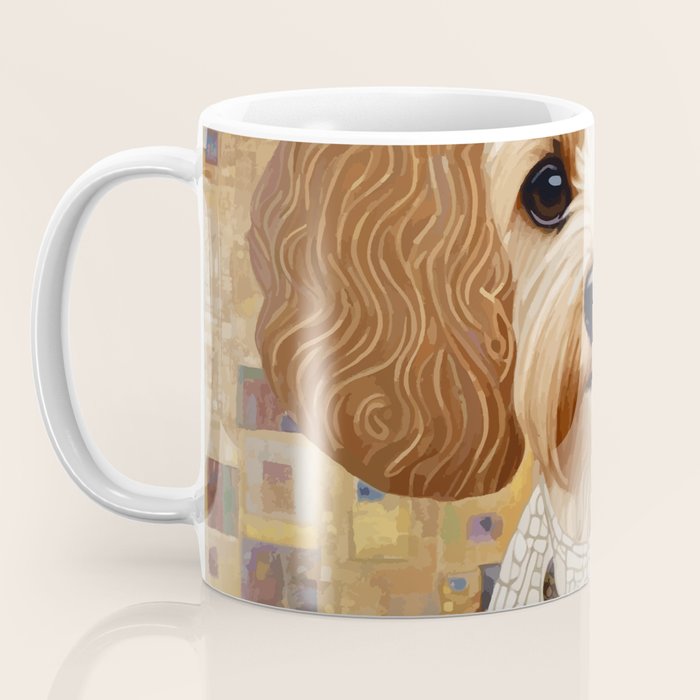 Klimt Dog with Colorful Geometric Background  Coffee Mug Gallery Image 3