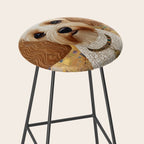 Klimt Dog with Colorful Geometric Background  Stool Gallery Image 2