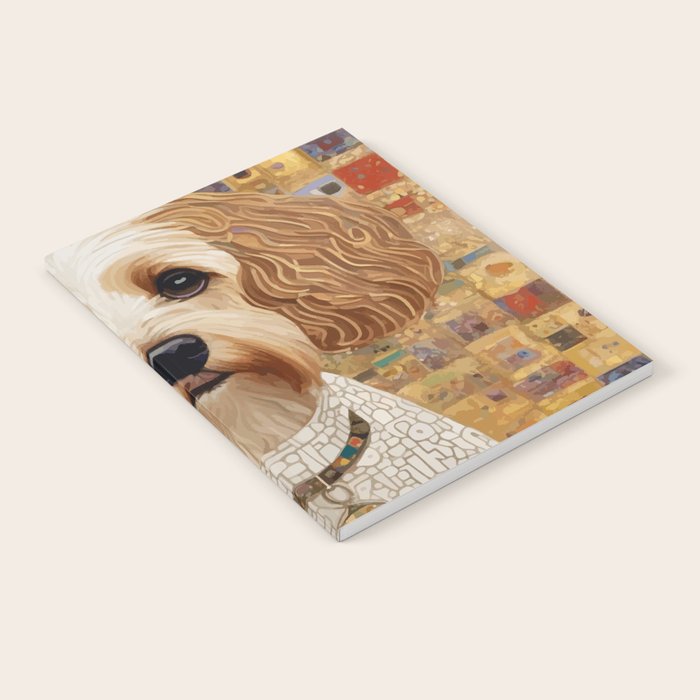 Klimt Dog with Colorful Geometric Background  Notebook Gallery Image 2