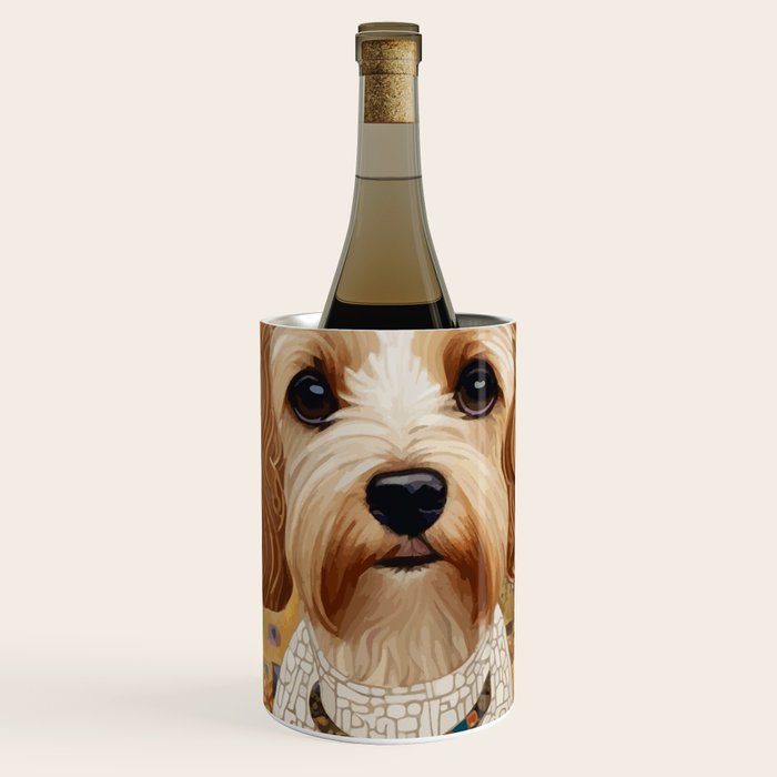 Klimt Dog with Colorful Geometric Background  Wine Chiller Gallery Image 1
