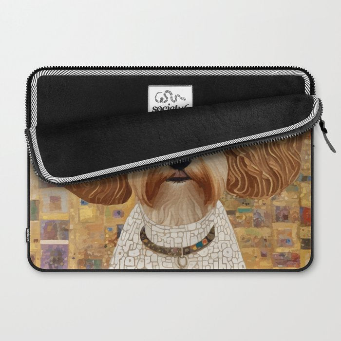 Klimt Dog with Colorful Geometric Background  Laptop Sleeve Gallery Image 2