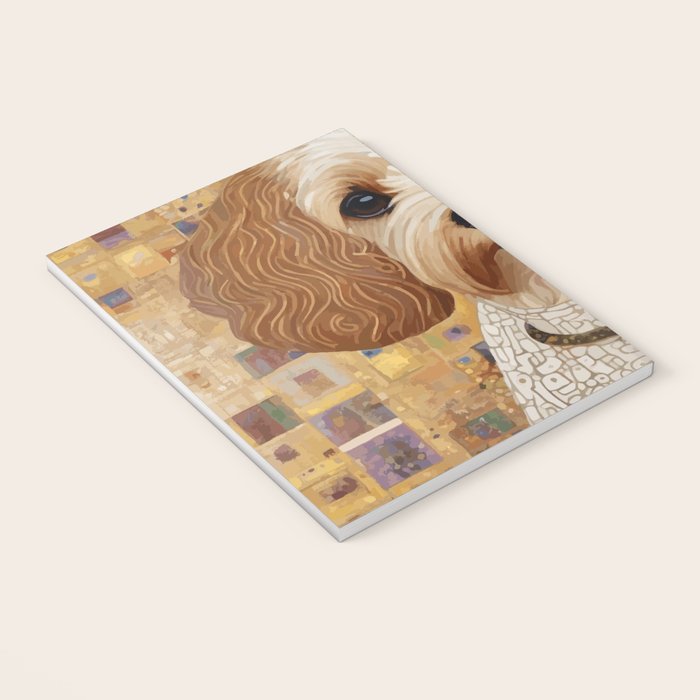 Klimt Dog with Colorful Geometric Background  Notebook Gallery Image 3