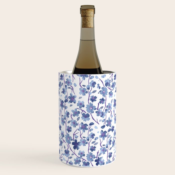 Blue Flowers 4 Wine Chiller Gallery Image 2